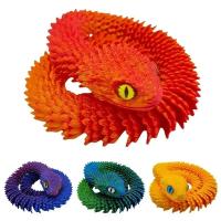 Figura de serpiente de simulación de articulación móvil impresa en 3D, adorno creativo de escritorio para el hogar y la Oficina, regalos artesanales de Año Nuevo - details 2