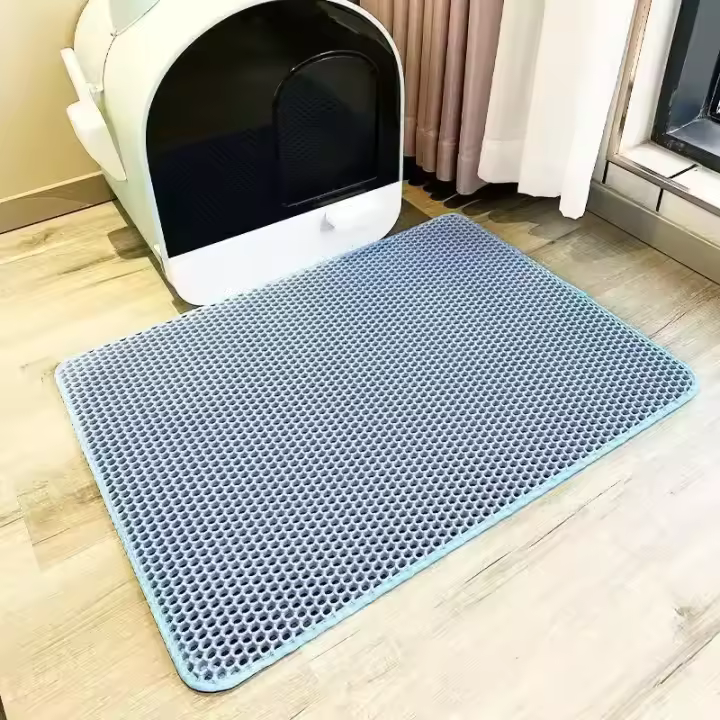 Esterilla antideslizante de doble capa para arena de gato, caja de arena grande con filtro, resistente al desgaste, impermeable - 1