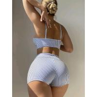 2025 Bikini traje de baño con cordón mujeres pantalones cortos de cintura alta traje de baño femenino acolchado traje de baño natación ropa de playa verano - details 24