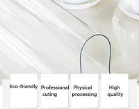 Mantel de vidrio suave, tela de PVC, transparente/mate, resistente al aceite, impermeable, cubierta de comedor de cocina para mesa - details 6