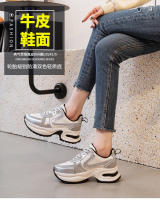 Zapatos negros de gran tamaño para mujer, zapatos de papá versátiles, zapatos blancos de plataforma, zapatos de cuero genuino - details 0