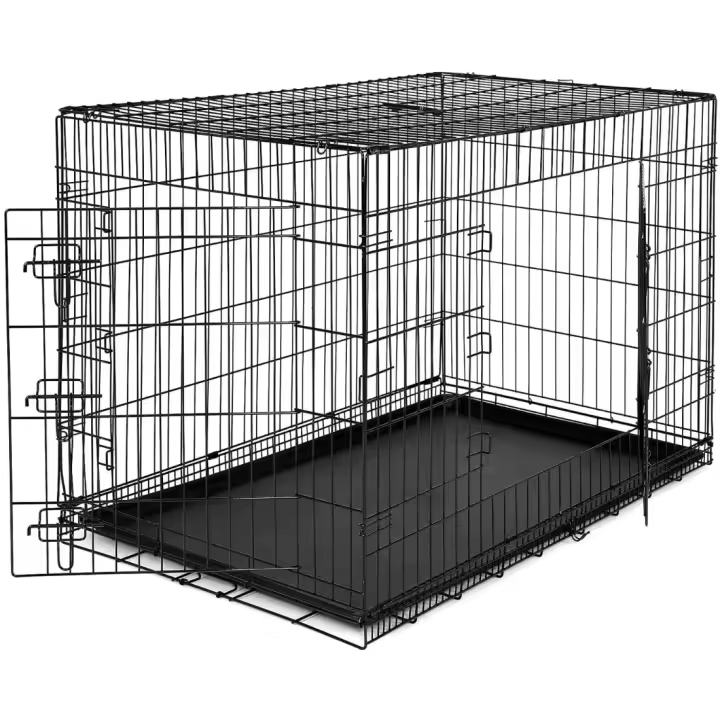 Jaula Transporte Plegable para Perros Caja de Transporte, (M) 61x44x51 cm Negro - 1