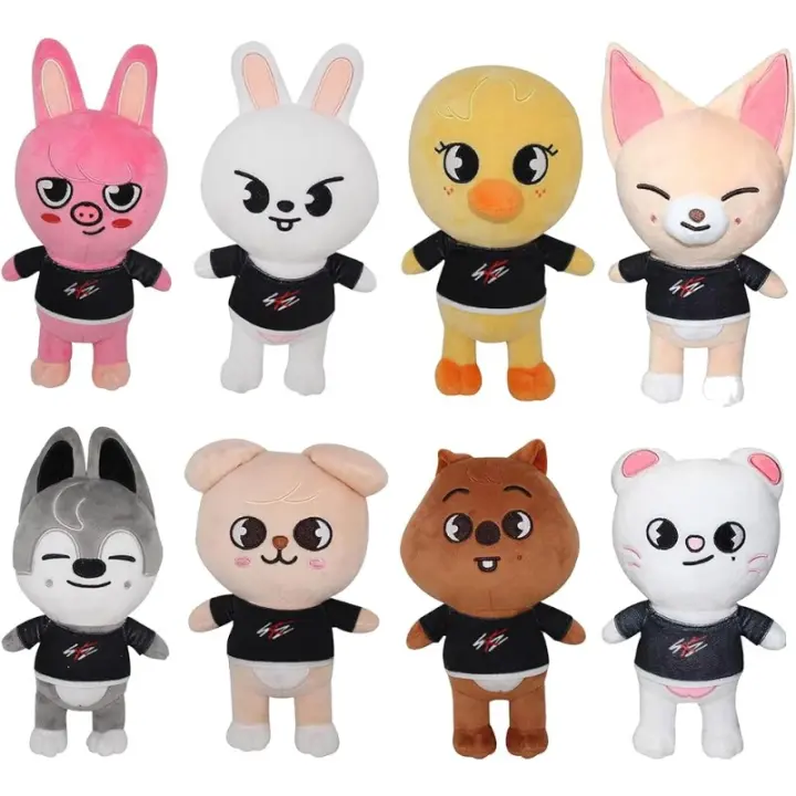 Skzoo Plushies Stray Kids Juego de juguetes de peluche de 8 pulgadas Lindos juguetes de peluche Stray Kids Ideas de regalos para niños y niñas 8 piezas - 1