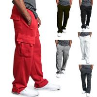 Pantalones de Pierna Ancha para Hombres Primavera/Verano 21 Cintura Cinturón con Volante de Color Sólido Ajuste Delgado Material de Poliéster - details 1