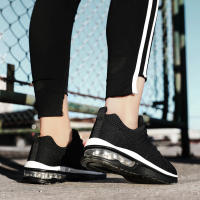 Zapatillas de correr con cámara de aire para hombre y mujer, zapatos informales a la moda, color rojo, para caminar al aire libre y gimnasio - details 14