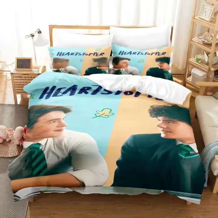 Juego de Cobertor de Edredón de Hojas de Arce Funda de Edredón de Polyester para Dormitorio de Adolescentes Juego de Almohadillas de Corazónparador - 1