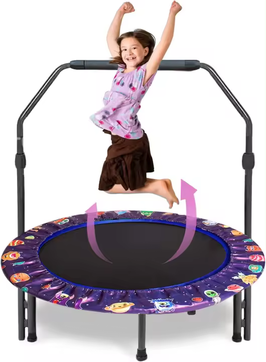 Mini Trampolín Ajustable de 36 Pulgadas con Mango Trampolín Reboteador para Deportes con Seguridad Acolchada - 1