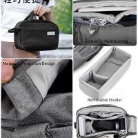 Bolsa con inserciones para cámara Oxford, organizador de fotografía con inserción súper gruesa a prueba de caídas, bolsa para cámara impermeable portátil negra - details 11