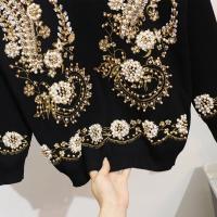 Conjunto de 2 piezas para mujeres, chándal con flores, lentejuelas y perlas, top de punto y pantalón, conjunto deportivo casual - details 8