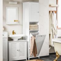 Armario para baño Alto Mueble Columna de Baño Estanterías de Baño con 2 Puertas y 1 Cajón Blanco - details 27