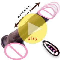 Vibrador consolador realista de pene grande de empuje para mujeres, vibradores telescópicos con calefacción, tapón Anal para adultos mayores de 18 años, Juguetes sexuales - details 1
