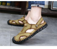 Sandalias de verano para hombre, sandalias romanas clásicas de cuero, zapatillas cómodas para exteriores, chanclas de goma para playa, sandalias de Trekking acuático para hombre - details 23