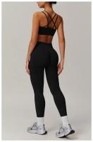 Sujetador de Yoga cruzado con espalda con fugas para mujer, Top deportivo ajustado a prueba de golpes de secado rápido para gimnasio, Top deportivo para correr al aire libre, camiseta sin mangas de Color sólido - details 14