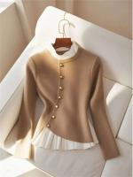 Camisa súper hermosa de temperamento único de estilo perezoso, ropa de mujer, Top con sentido de diseño de nicho de moda, otoño e invierno, 2025 - details 7