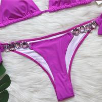 Bikini Sexy de Lujo con Diamantes de Imitación Color Sólido, Divisible, Accesorios de Cadena de Metal - details 25