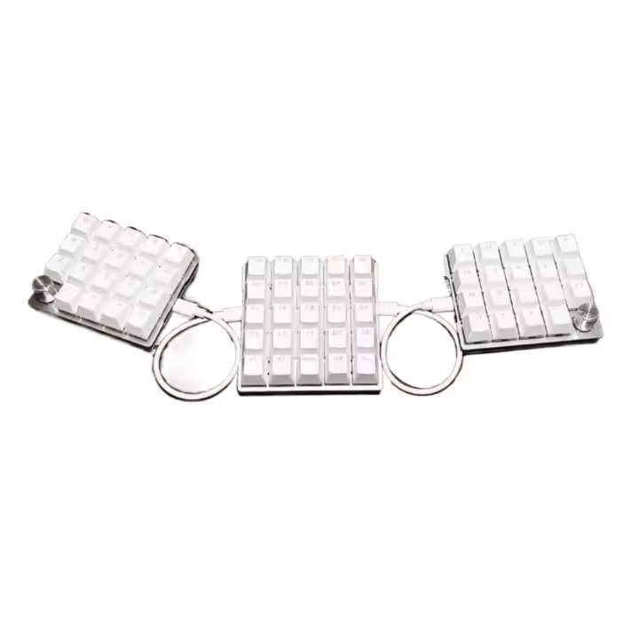 X5e Trisomy Teclado Separado Personalizado: Hot Swap Cableado Modo Único, disposición Ortogonal Inline, Teclado Mecánico Con Sistema Hot Swap, RGB Iluminación Configurable, Compatible Con QMK, Ideal Para Gamers. - 1