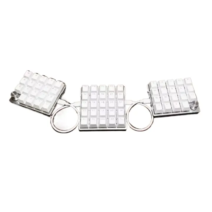 X5e Trisomy Teclado Separado Personalizado: Hot Swap Cableado Modo Único, disposición Ortogonal Inline, Teclado Mecánico Con Sistema Hot Swap, RGB Iluminación Configurable, Compatible Con QMK, Ideal Para Gamers. - 1