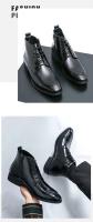 2023 nuevos zapatos de cuero antideslizantes con cordones altos de negocios a la moda para hombres - details 7