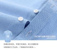 Camisa básica 100% algodón para hombre, manga corta, informal, de negocios, Oxford, amarillo, blanco, ajuste Regular, ropa Social para hombre - details 7