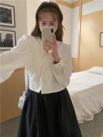 Blusa de verano para mujer, camisa de primavera, blusa para mujer, Blusas largas de gasa, informales, elegantes, Vintage, de manga larga, holgada de gran tamaño, blanca - details 8