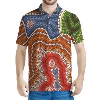 Polo para hombre con estampado 3D indígena australiano, camiseta con estampado Eico, ropa de calle, top holgado de manga corta - details 13