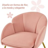 Tapizada Terciopelo Sillon para Dormitorio Silla para Comedor Cocina Pata Metal Silla Terciopelo - details 1