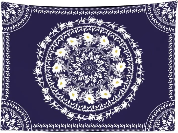 Decoración Casa - Mandalas Flores Blanco Naturaleza Grande Murales Alfombra Tapiz Pared - Tapices Decorativo para Habitacion Dormitorio Salon - 1