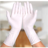 Guantes de nitrilo blancos - sin polvo - desmontables - aptos para ambas manos - no estériles - suela de goma - aptos para entornos médicos y procesamiento de alimentos (100 piezas, talla grande) - details 0