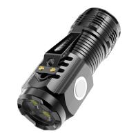 Linterna Táctica LED Impermeable, Carga Recargable por USB, 3 LED, Clip Magnético, Luz de Trabajo para Exteriores Ideal para Senderismo, Camping, Patrolamiento, Auto Reparación - details 3