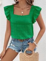 Top de Manga sin Volantes para Mujer Moderno 2024 Blusa de Estilo Simple y Chic para Altas - details 11