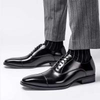 Zapatos de vestir de lujo para hombre, de cuero genuino italiano clásico Oxford de oficina - details 18