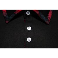 Camisas Negras Suaves de Algodón-Poliéster para Hombre Ropa Elegante Casual con Manga Larga y de Cachemira Azul - details 18