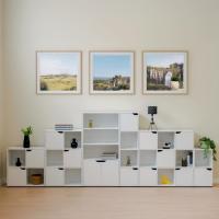 Estantería de Madera, Librería con Puerta y Compartimentos Abiertos, Mueble almacenaje, Organizador,en Color Natural de 119x29x59 cm para Estudio,Dormitorio,Salón, Oficina y Biblioteca - details 7
