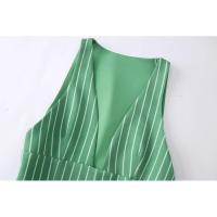 Blusa Sin Mangas a Rayas para Mujer OUWU Top Ajustado con Crema Lateral Ropa de Calle Elegante - details 6