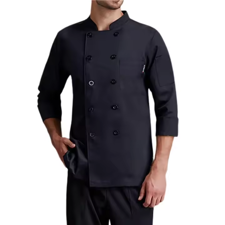 Uniforme de Chef resistente a altas temperaturas, botones de cierre, uniforme de restaurante, cocina, antisuciedad - 1