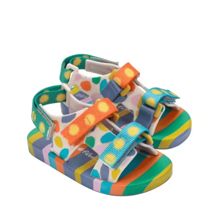 Sandalias de Playa para Niños Zapatos Deportivos de Tela Plana Informales con Graffiti en Contraste - 1