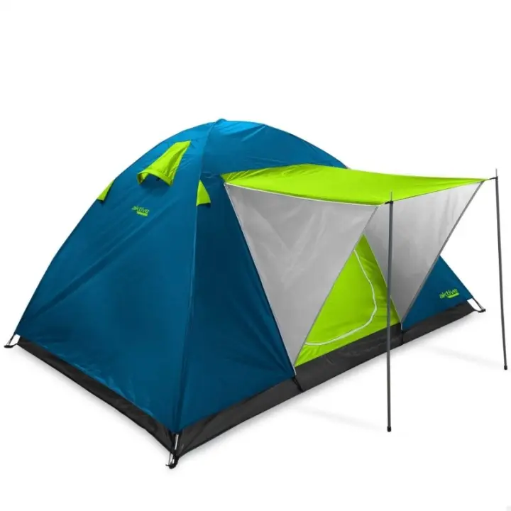 Tienda de campaña con techo de hielo Aktive para 4 personas, tienda de campaña con dosel frontal doble para 4 personas - 1