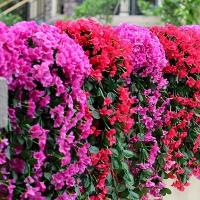 2pcs Flores Artificiales de Hiedra Violeta - Plantas Colgantes Falsas para Exteriores, Patio, Jardín, Porche y Decoración de Bodas - details 1