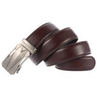 Cinturón de cuero con hebilla automática de aleación de Metal para hombre, talla grande, largo, 170, 160, 150, 140, 130cm, para pantalones vaqueros de negocios - details 5