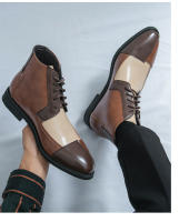 Zapatos de cuero de caña alta de negocios de costura de moda - details 13