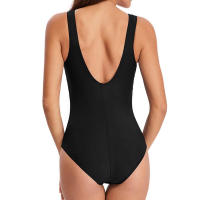 Traje de baño de una pieza para mujer, traje de baño de bloque de Color de retales, Bikini conservador Sexy - details 2