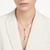 Swarosk-Colgante de perlas blancas y oro rosa, colgante de plata con circonita cúbica, collar de piedra, regalo de joyería para mujeres y hombres ﻿ - details 2