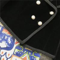 Blazer de terciopelo de doble botonadura para mujeres, corto, asimétrico, con botones, blazer casual para oficina, traje clásico - details 7