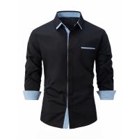 Camisa informal para hombre, camisa con cuello vuelto, a la moda - details 3