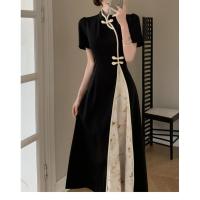 Vestido elegante de talla grande para mujer, nuevo estilo, Cheongsam mejorado, pintura de tinta Oriental, verano - details 43