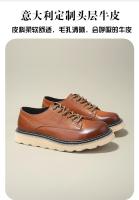 Nuevos zapatos de cuero para hombre, de cuero genuino de alta gama, zapatos de cuero vacuno puro con suela blanda - details 1