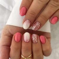 24 UDS Uñas simples, uñas postizas cortas de almendra con pegamento brillante Aurora cabeza redonda punta que cubre completamente presión elíptica en la uña - details 3