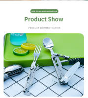 Cuchillo Plegable de Acero Inoxidable 420 con Bolsillo Multifuncional Portátil con Tenedor y Cuchara para Supervivencia al Aire Libre y Camping Herramientas de Mano Desmontables - details 14