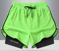 Pantalones cortos deportivos 2 en 1 para hombre para correr rápido, gimnasio con bolsillos - details 4