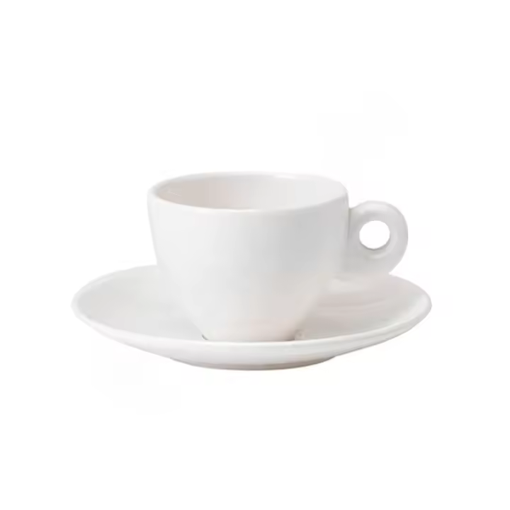 Tazas Café con Plato,Juego de 6 tazas y platillos para café,tazas de café con mango circular 200ml - 1